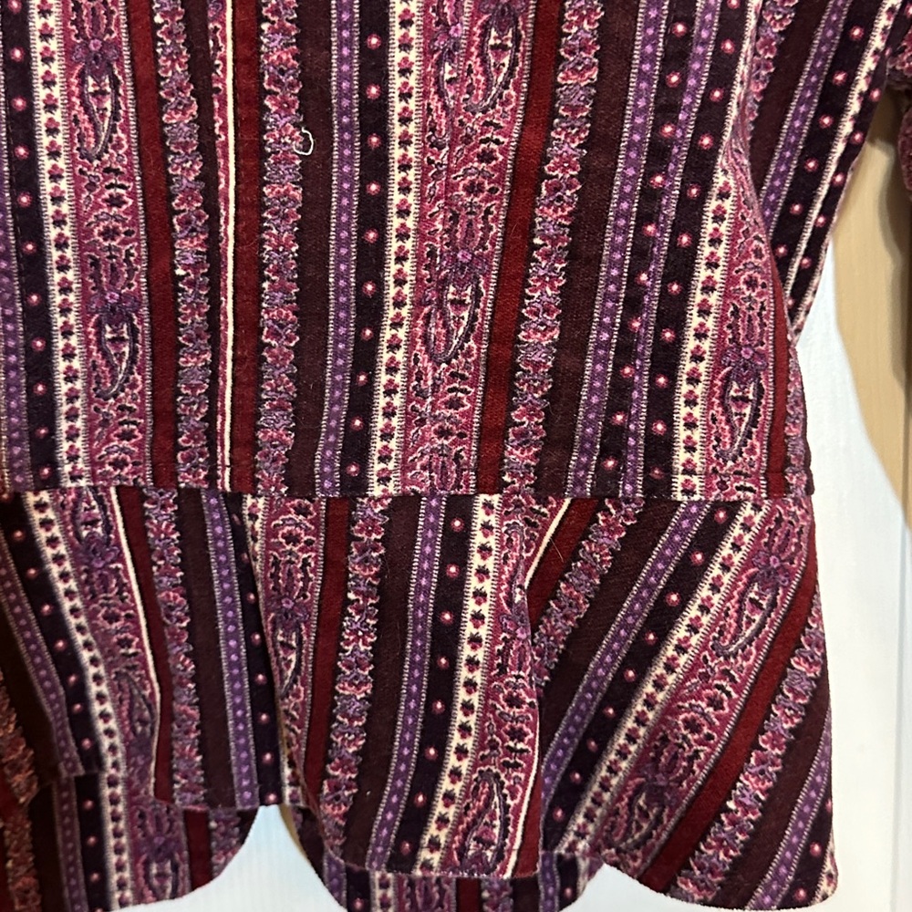 LOFT Women's Maroon and Black Patterned Blazer - Picture 7 of 7